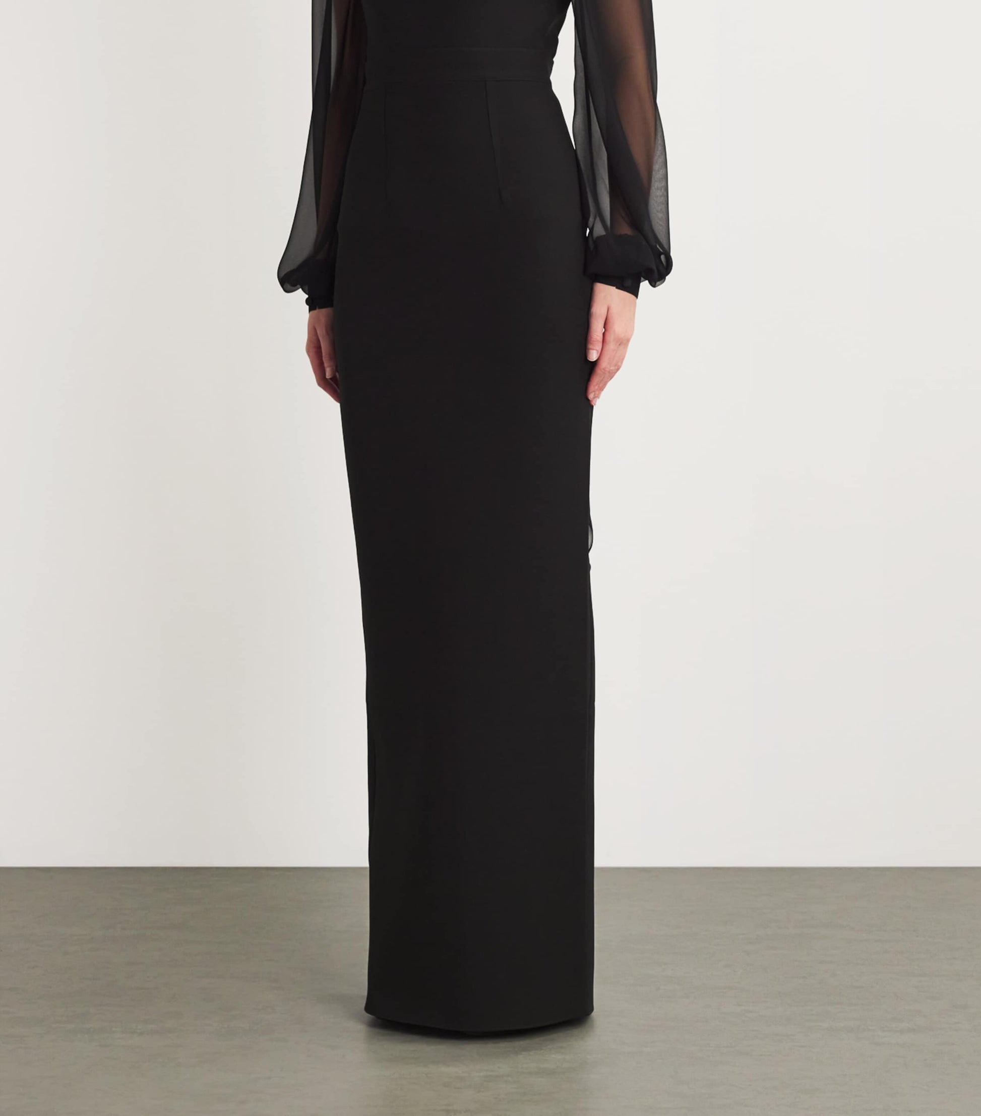 Safiyaa Black Crepe Sidha Maxi Skirt