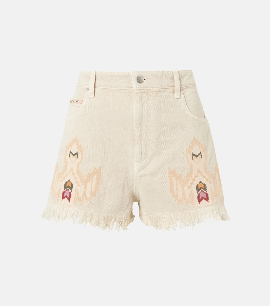 Marant Etoile - Lesia embroidered frayed denim shorts