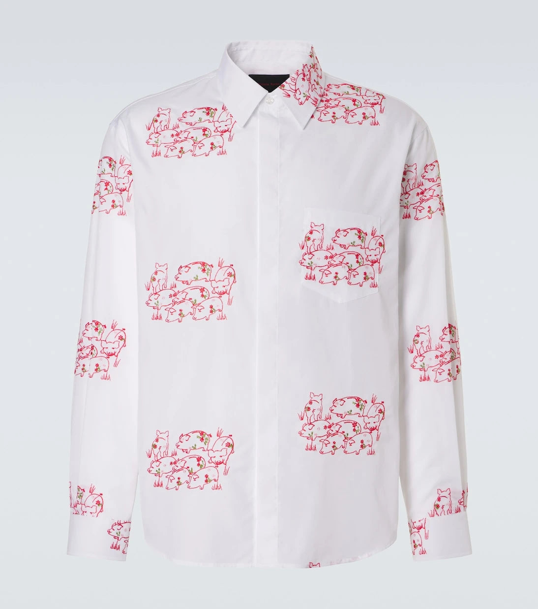 Simone Rocha - Embroidered cotton poplin shirt