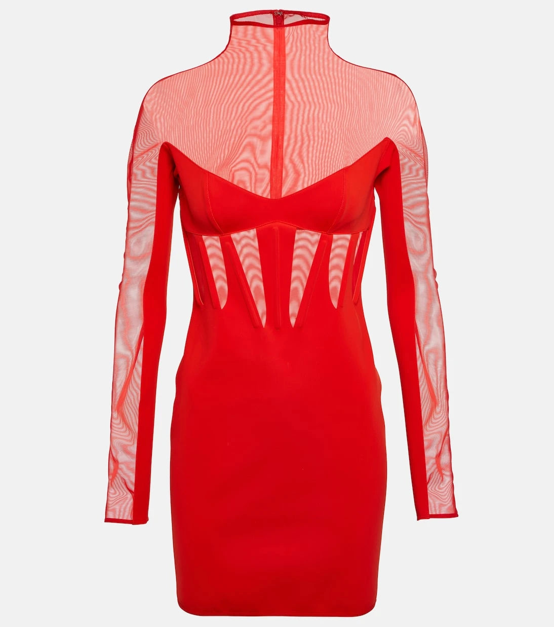 Mugler - Tulle-trimmed minidress
