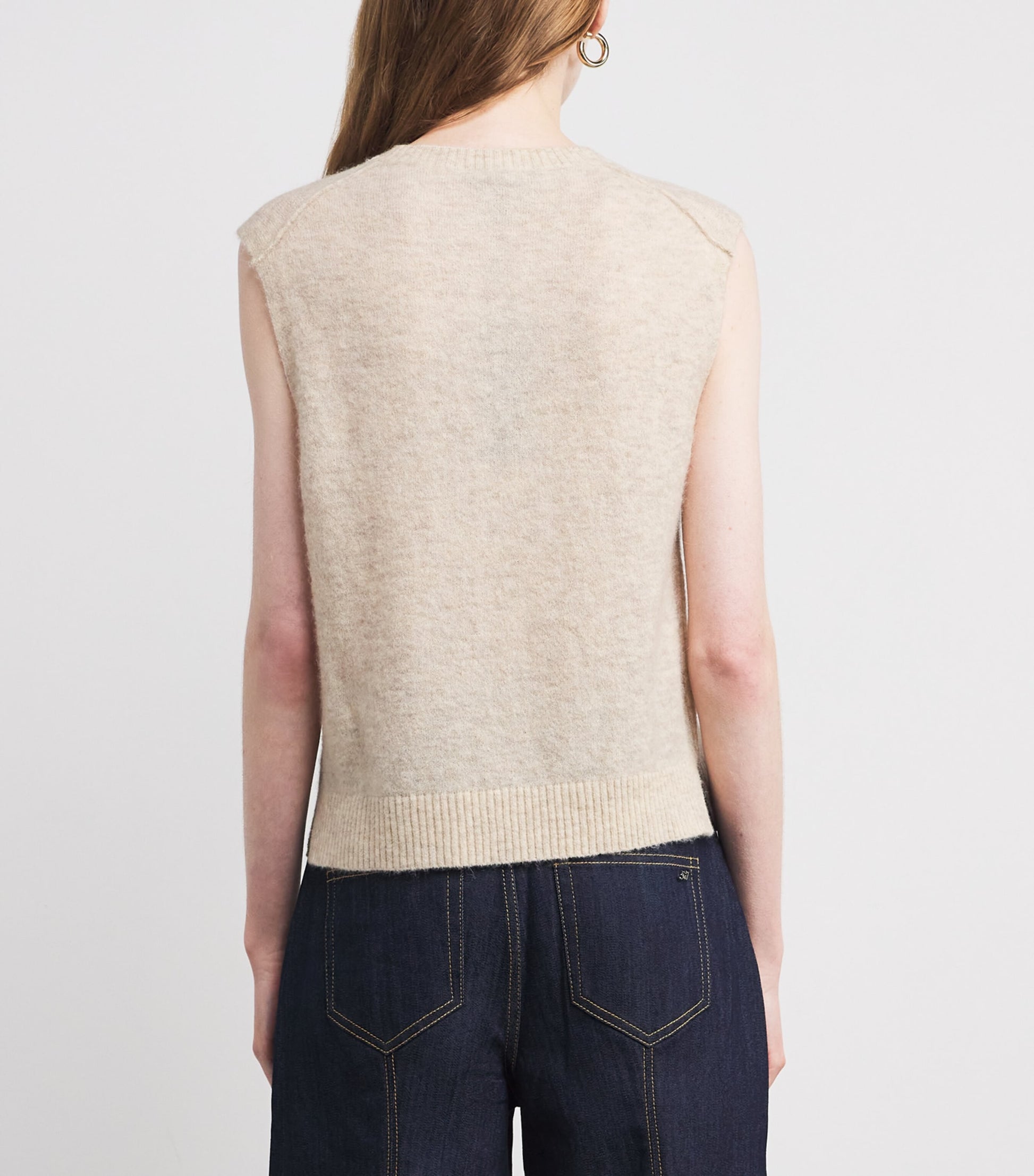 ME+EM Beige Alpaca-Blend Knitted Vest