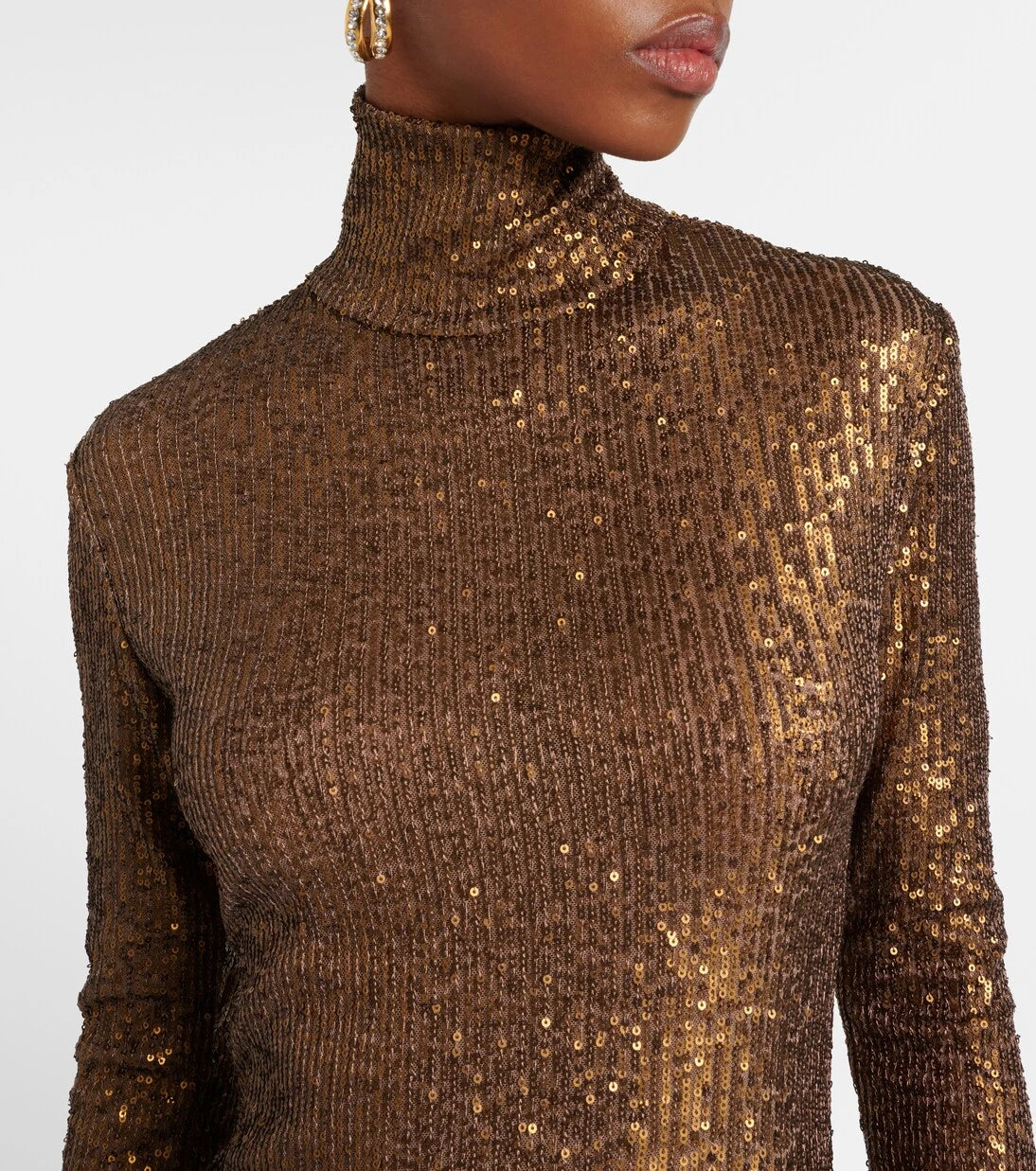 Norma Kamali - Sequined turtleneck top