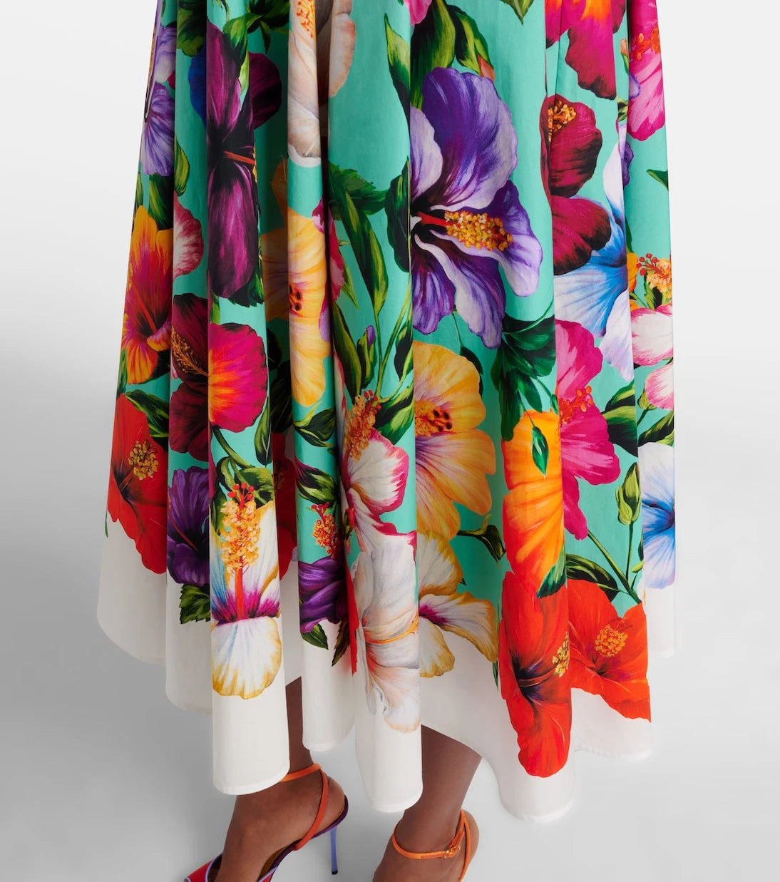 Dolce&Gabbana - Floral cotton bustier dress