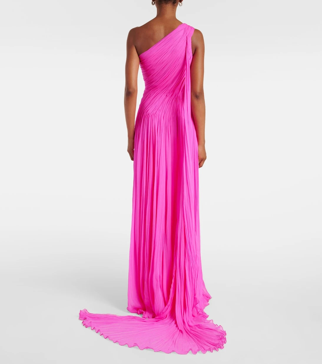Marmar Halim - Pleated silk georgette chiffon gown