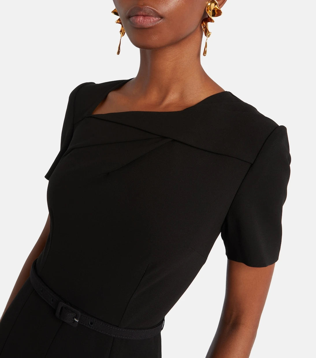 Roland Mouret - Belted crêpe midi dress
