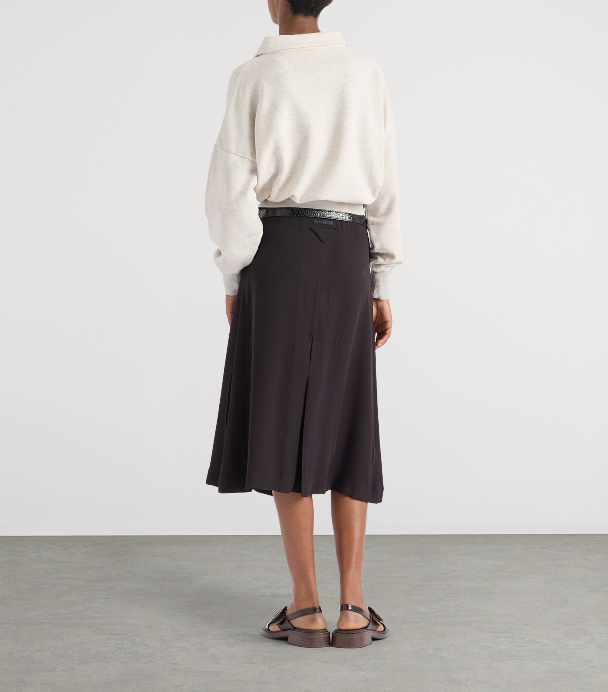 Neutral Cotton Half-Zip Sweatshirt