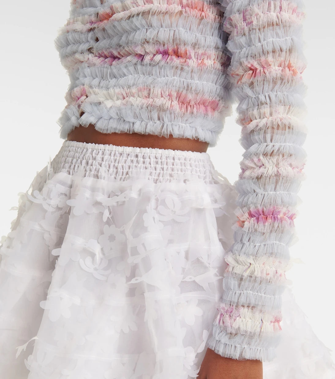 Susan Fang - Ruffled cropped cardigan