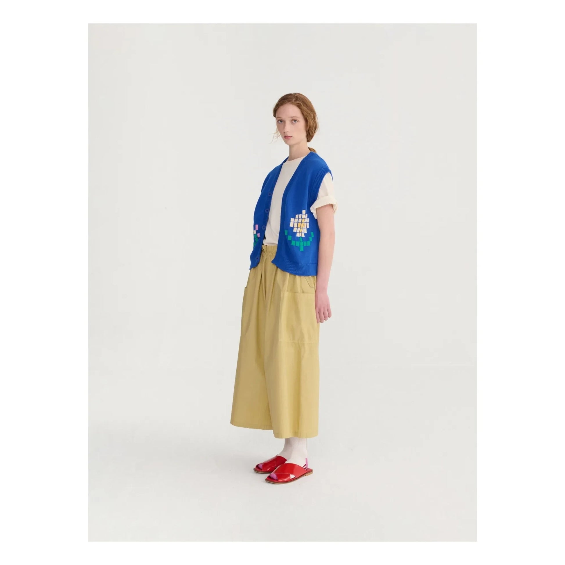 Bobo Choses - Pixel Flower organic cotton cardigan | Blue
