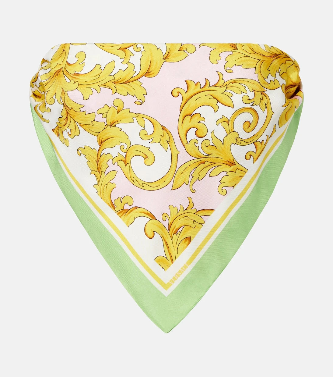 Versace - Printed silk twill bandeau top