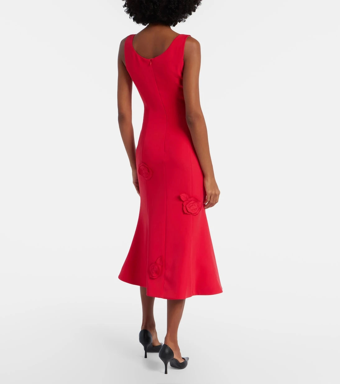 Leo Lin - Emily floral-appliqué midi dress