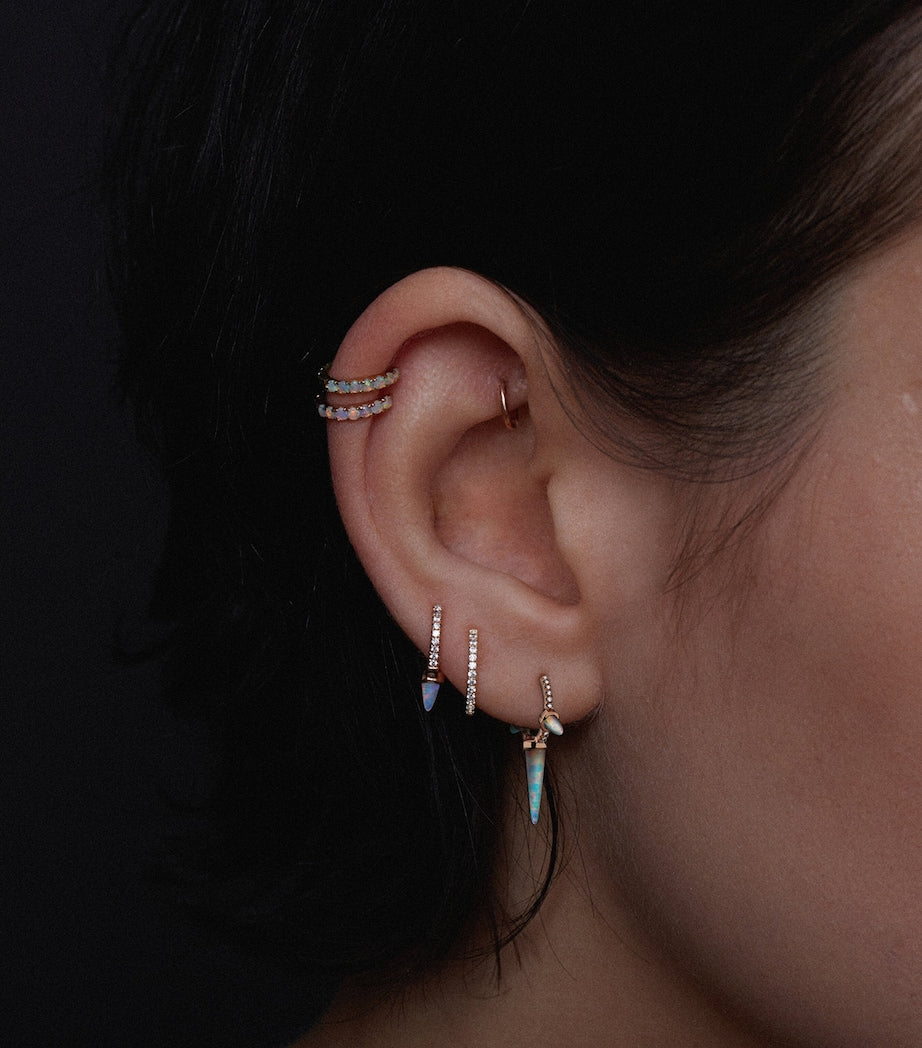 Black Gold and Diamond Eternity Ring Earring (9.5mm)