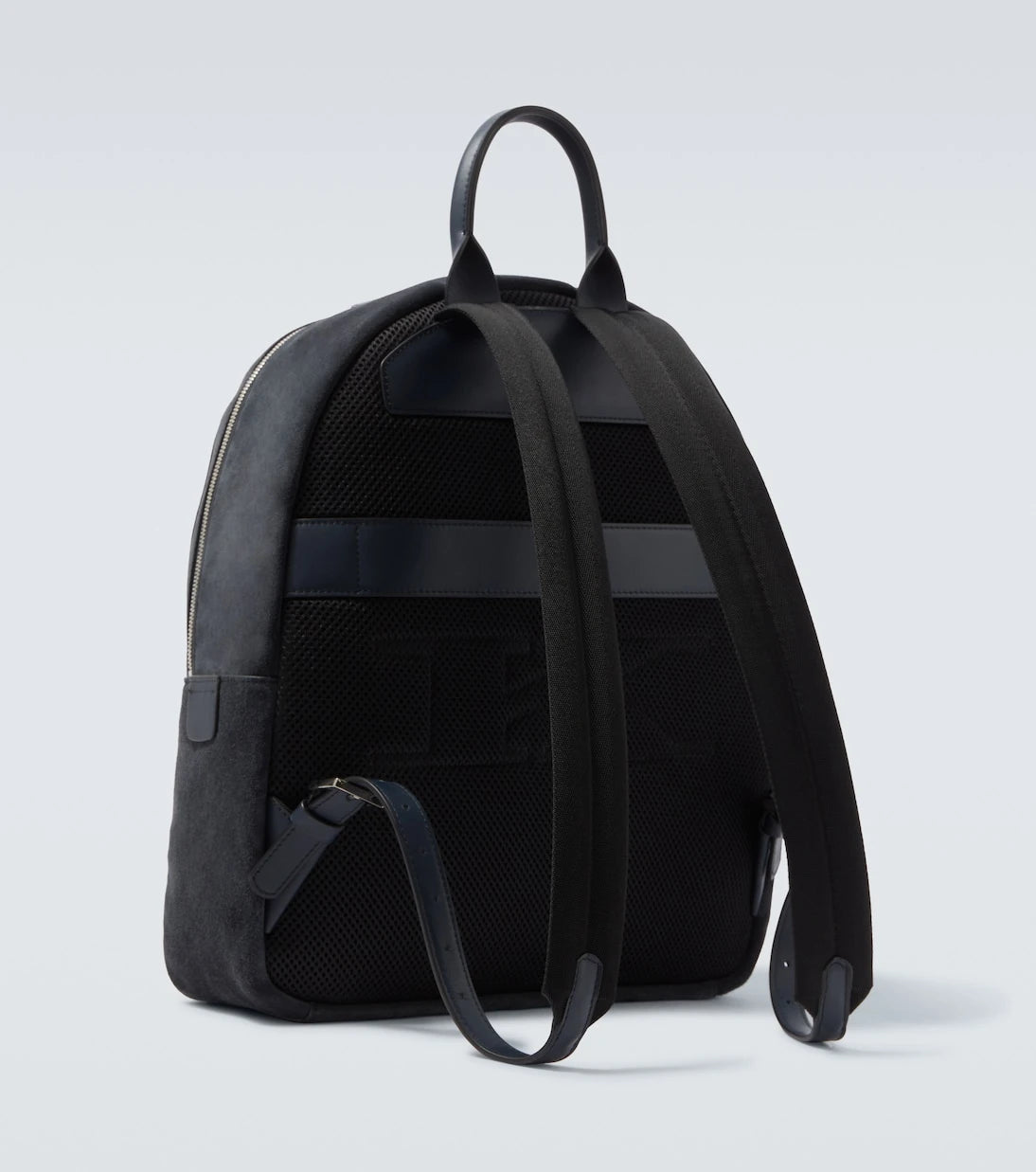 Kiton - Leather-trimmed suede backpack