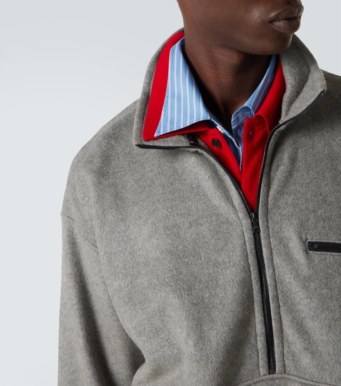 Auralee - Silk fleece half-zip sweatshirt