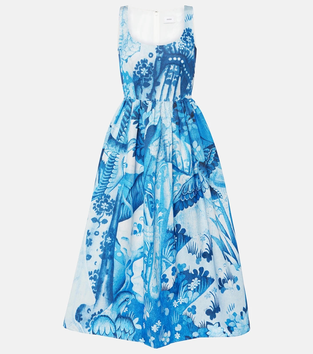 Erdem - Printed cotton-blend faille midi dress