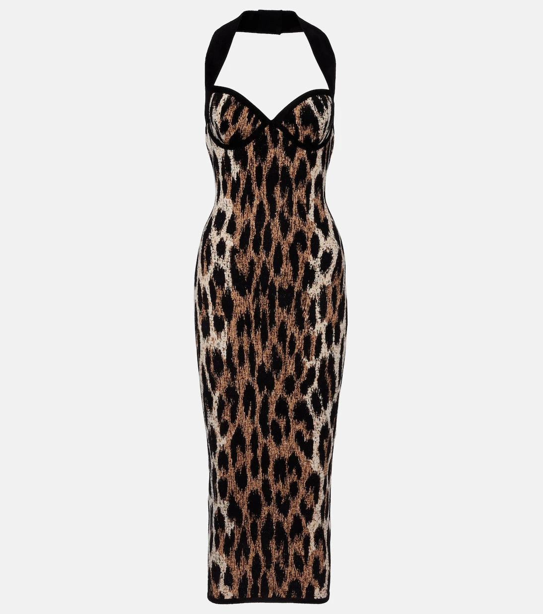 Balmain - Animal-printed halterneck maxi dress