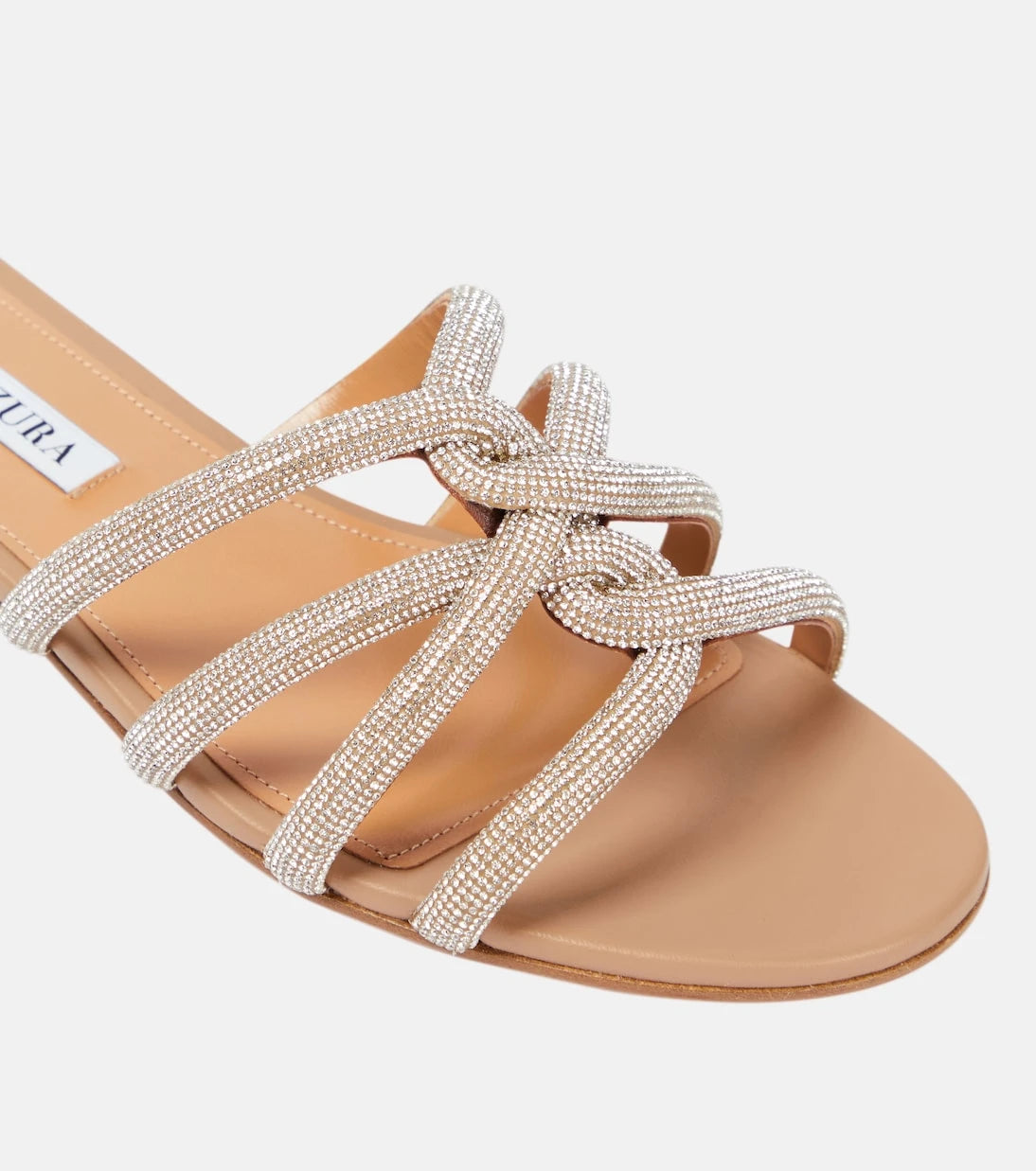 Aquazzura - Moondust embellished leather sandals