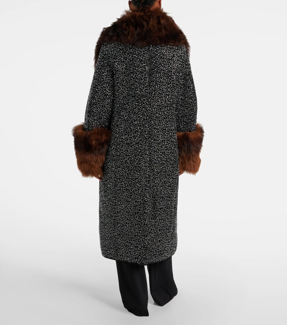 Jacques Wei - Embellished shearling-trimmed coat