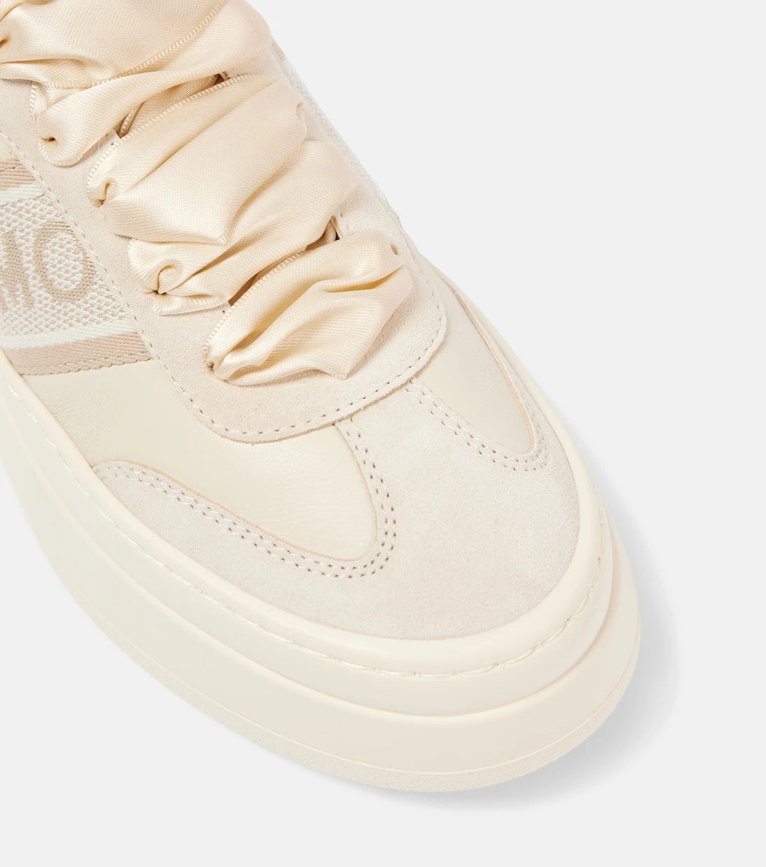 Ferragamo - Suede-trimmed leather platform sneakers