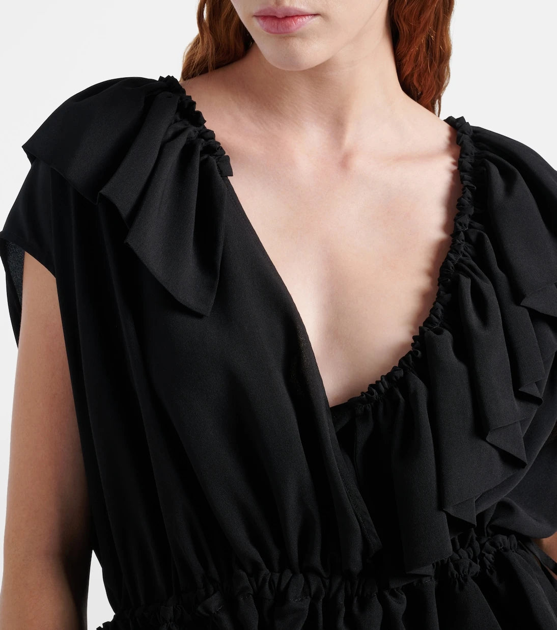 Dries Van Noten - Ruffled jersey top
