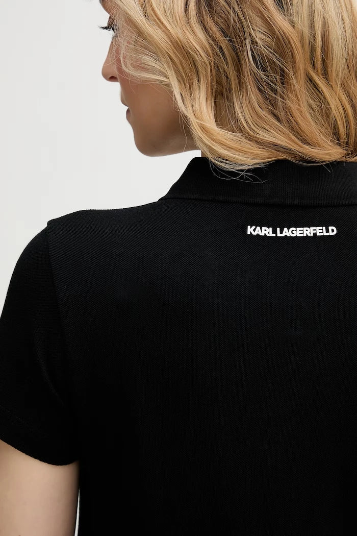Karl Lagerfeld yaka detaylı kadın pamuklu IKON tişört