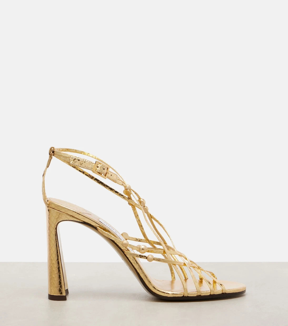 Jimmy Choo - Felice 95 beaded metallic leather sandals
