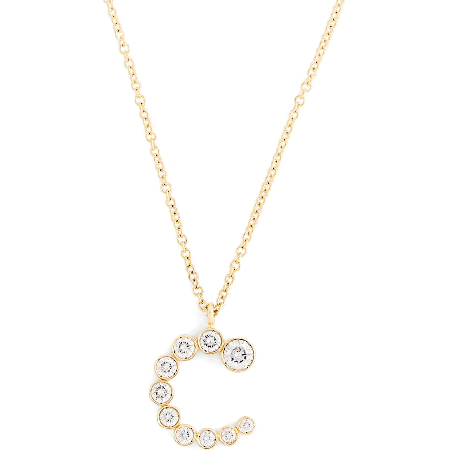 Sophie Bille Brahe Yellow Gold and Diamond Soprano 'C' Necklace