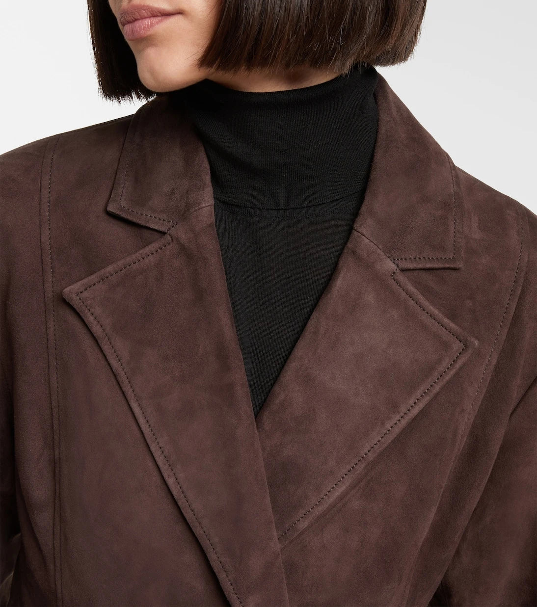 Rotate - Double-breasted suede coat