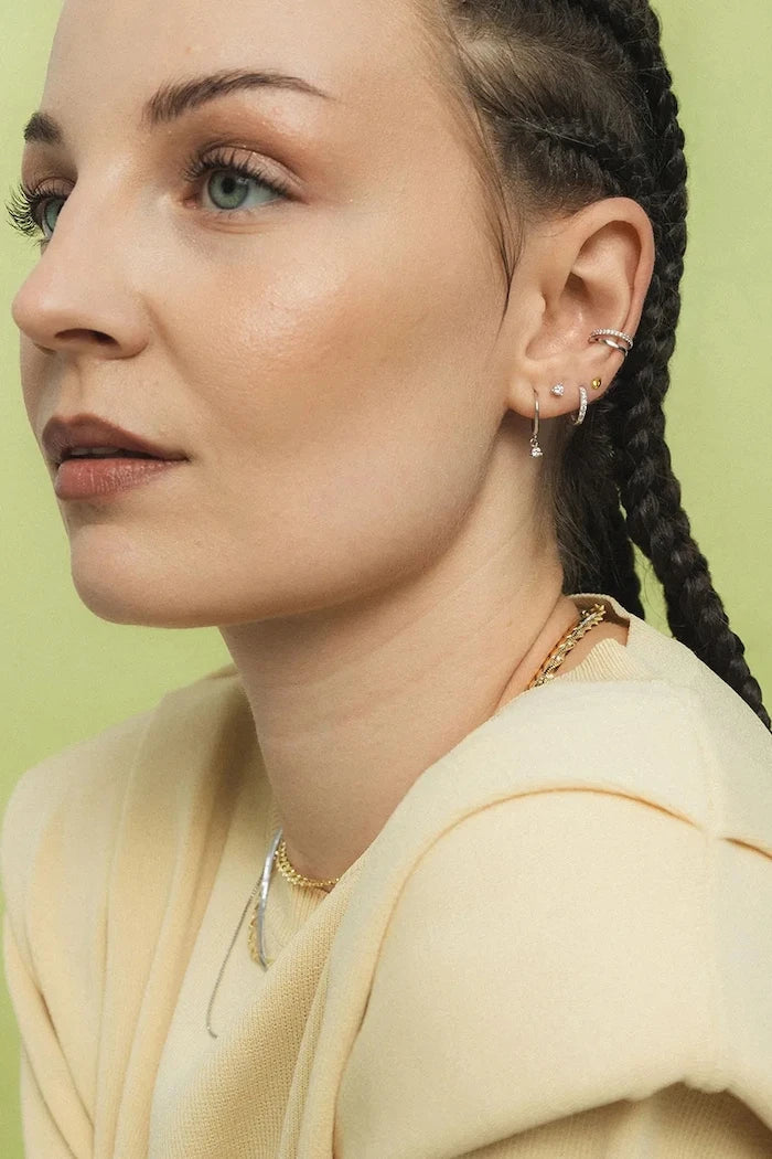 ANIA KRUK Kadın Altın Kaplama Gümüş Küpe ROCK IT