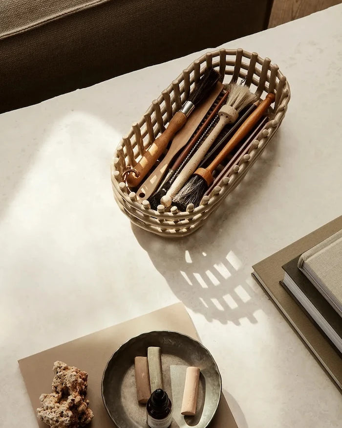 ferm LIVING Ceramic Basket Dekoratif Sepet