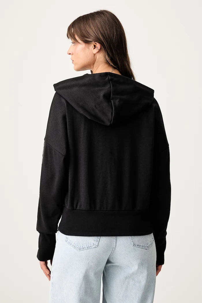 adidas kapüşonlu, fermuarlı kadın pamuklu sweatshirt Leopard Pack