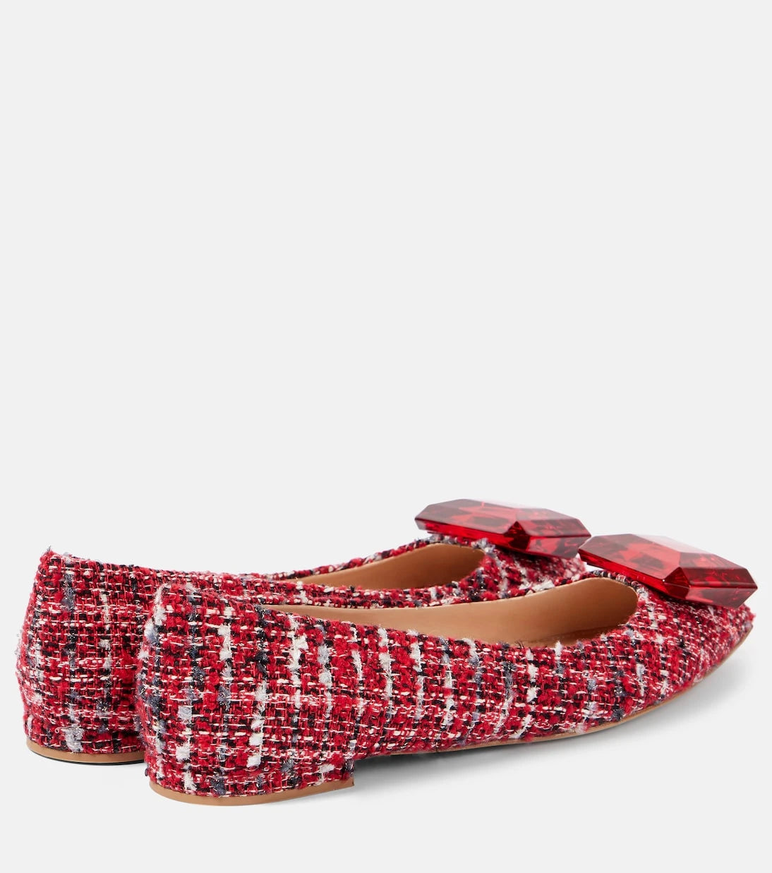 Gianvito Rossi - Embellished bouclé ballet flats