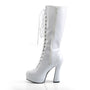 5" Heel Lace-Up White Knee High Boots*