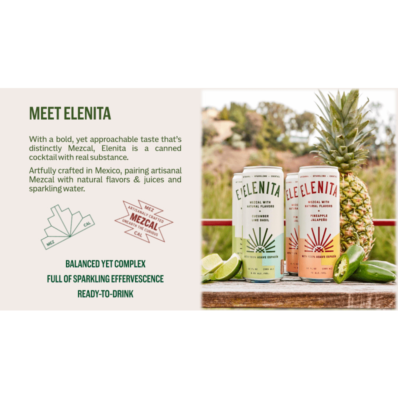 Elenita Pineapple Jalapeño Mezcal 4 pk (1.4 L)