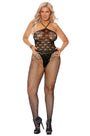 Plus Size Crochet Halter Bodystocking