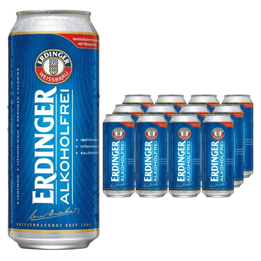 Erdinger Alkoholfrei Alcohol Free Wheat Beer Multipack, 12 x 500 ml