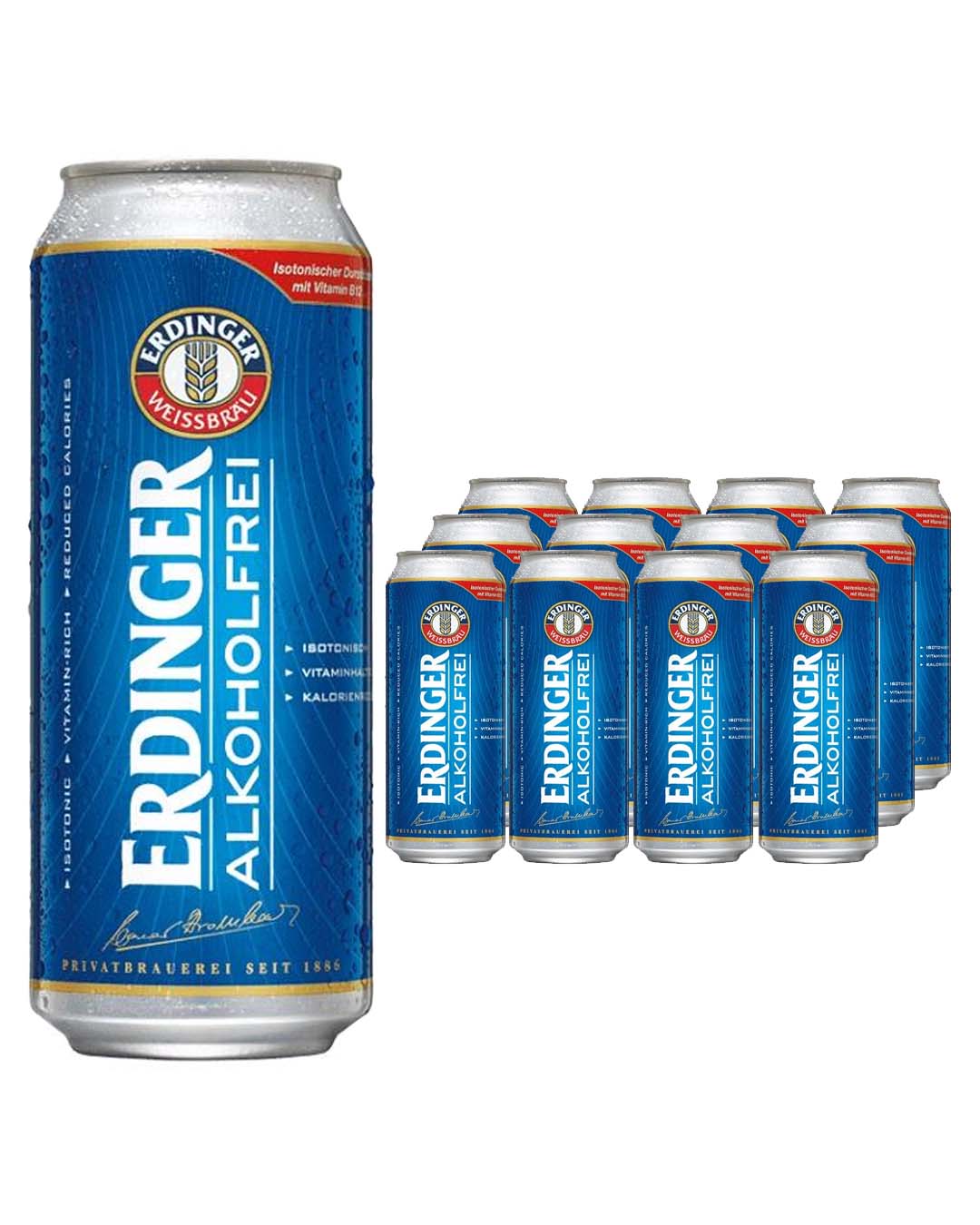 Erdinger Alkoholfrei Alcohol Free Wheat Beer Multipack, 12 x 500 ml