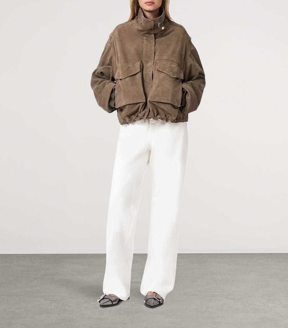 Suede Clay Bomber Jacket WALNUT BROWN