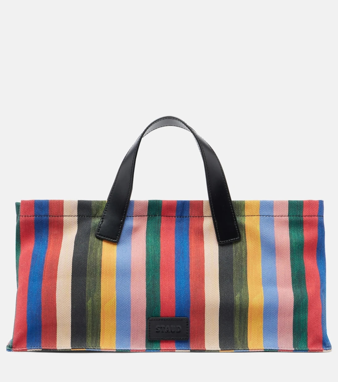 Staud - Port Medium striped canvas tote bag