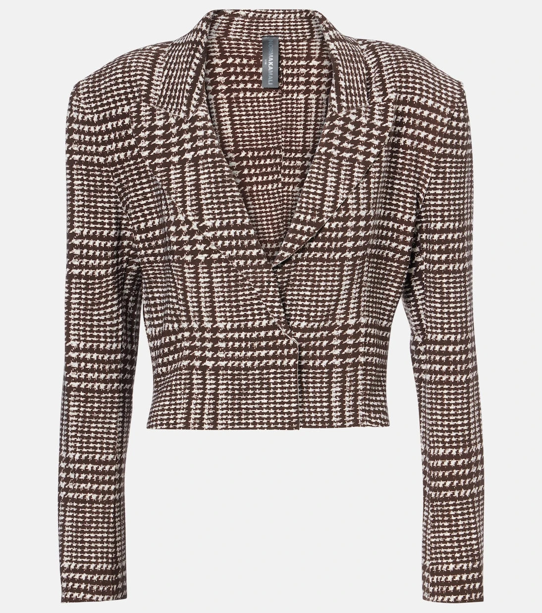 Norma Kamali - Houndstooth cropped blazer