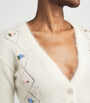 Mohair-Blend Embroidered Cardigan