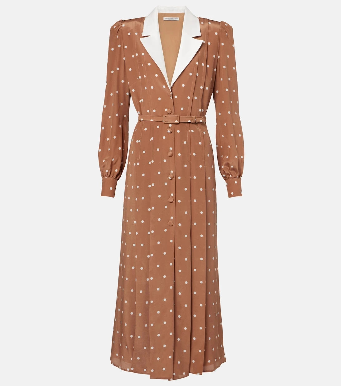 Alessandra Rich - Polka-dot silk satin shirt dress