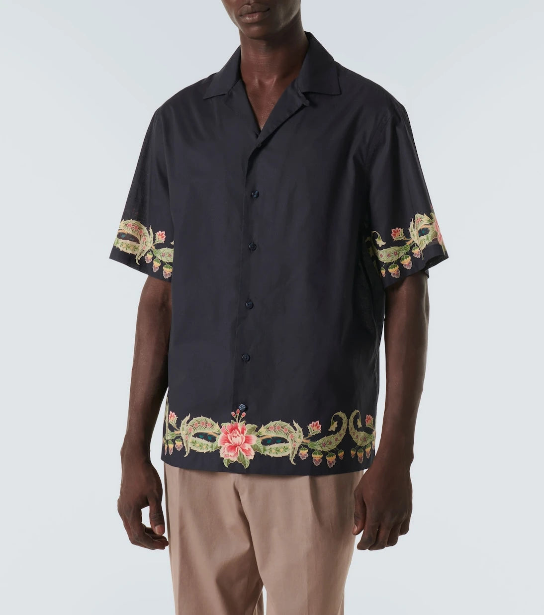 Etro - Floral cotton bowling shirt
