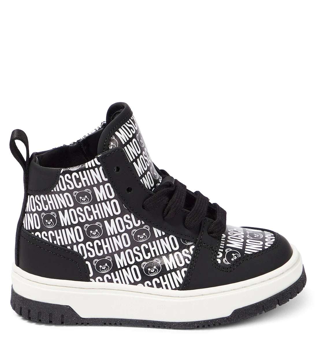 Moschino Kids - Logo high-top leather sneakers