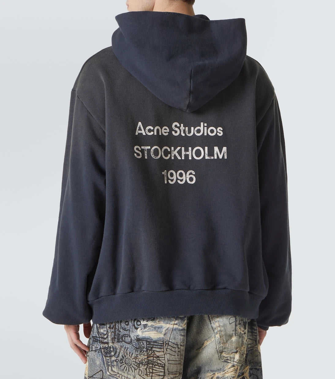 Acne Studios - Logolu pamuklu kapüşonlu sweatshirt