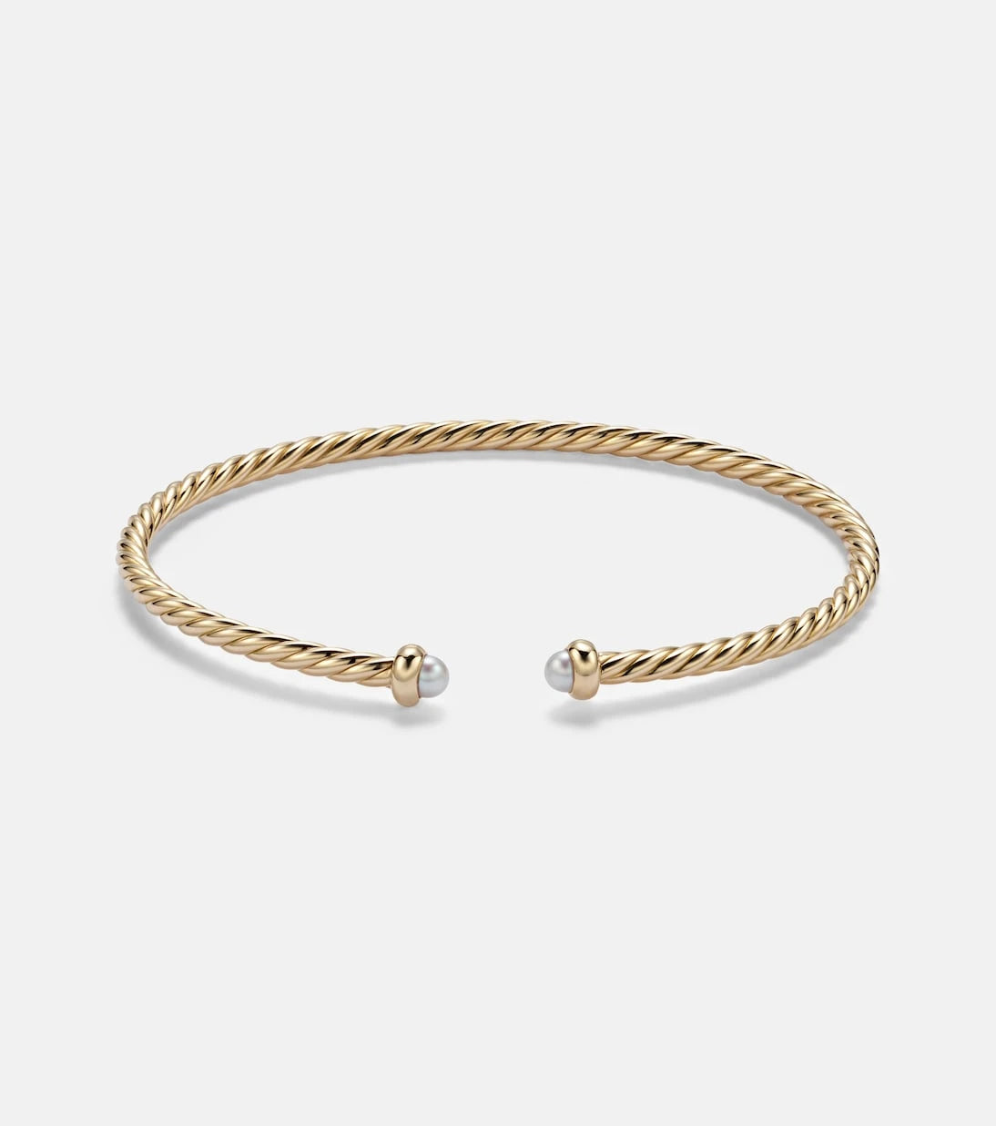 David Yurman - Cablespira® Flex Micro 18kt gold cuff bracelet with pearls