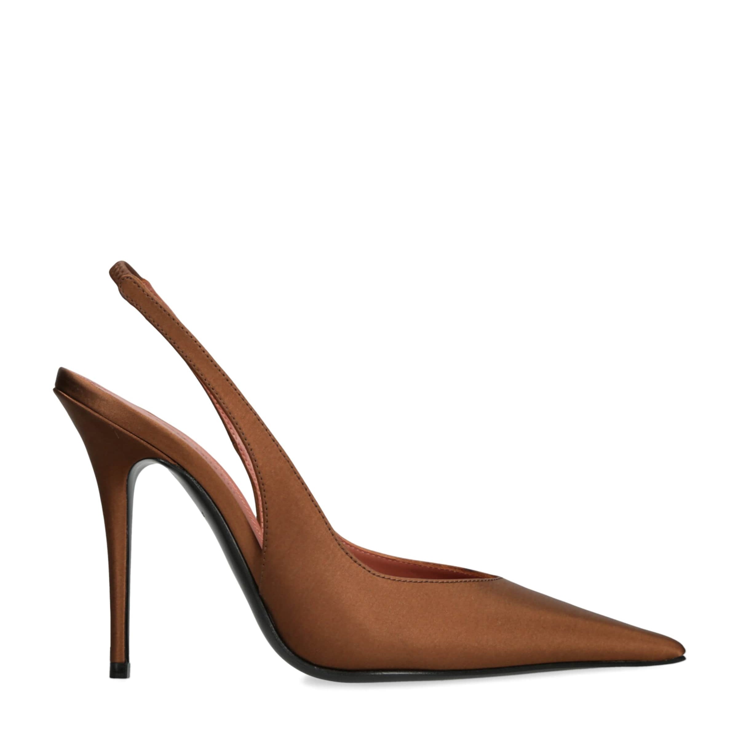 Satin Anok Slingback Pumps 105 DARK BROWN