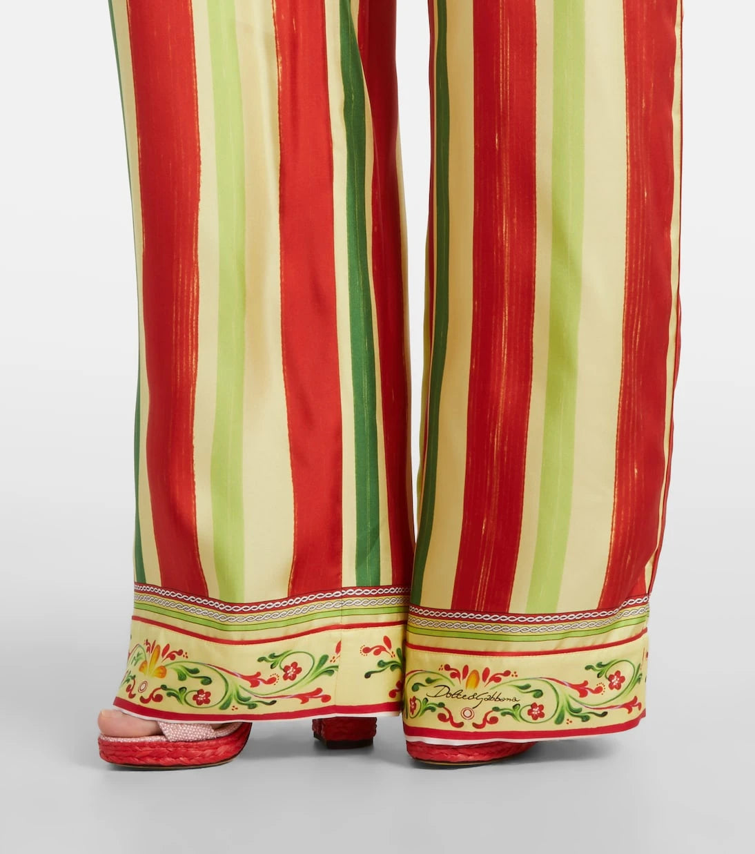 Dolce&Gabbana - High-rise striped silk palazzo pants