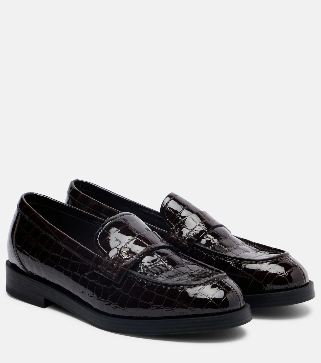Jimmy Choo - Ivy croc-effect patent leather loafers