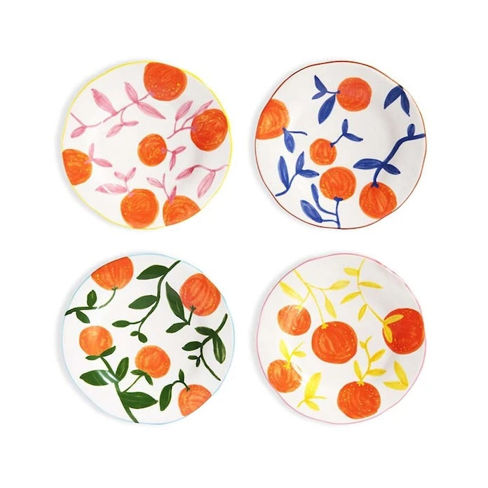 &k amsterdam Orange Twig 22 cm Tatlı Tabağı Seti (4 Parça)
