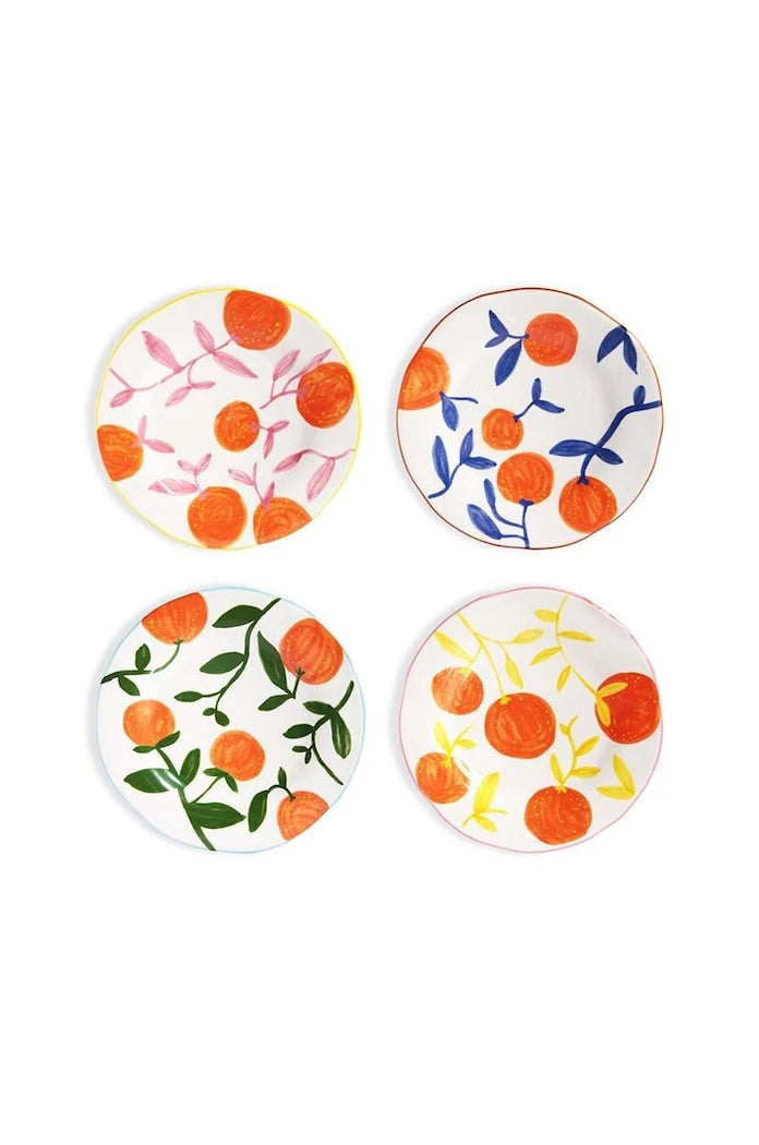 &k amsterdam Orange Twig 22 cm Tatlı Tabağı Seti (4 Parça)